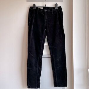 ADRIANO GOLDSCHMIED Stevie Black Corduroy Slim Straight Ankle Pants